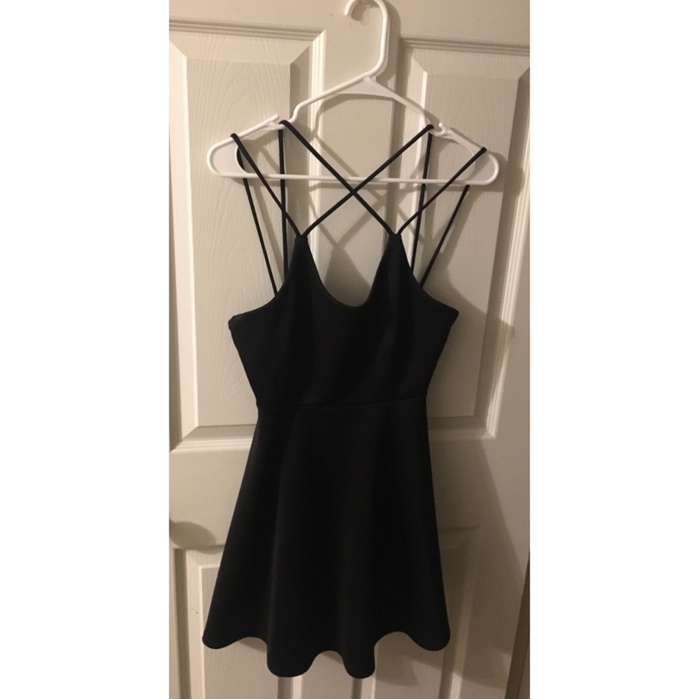 NWOT Black Strappy Mini Dress